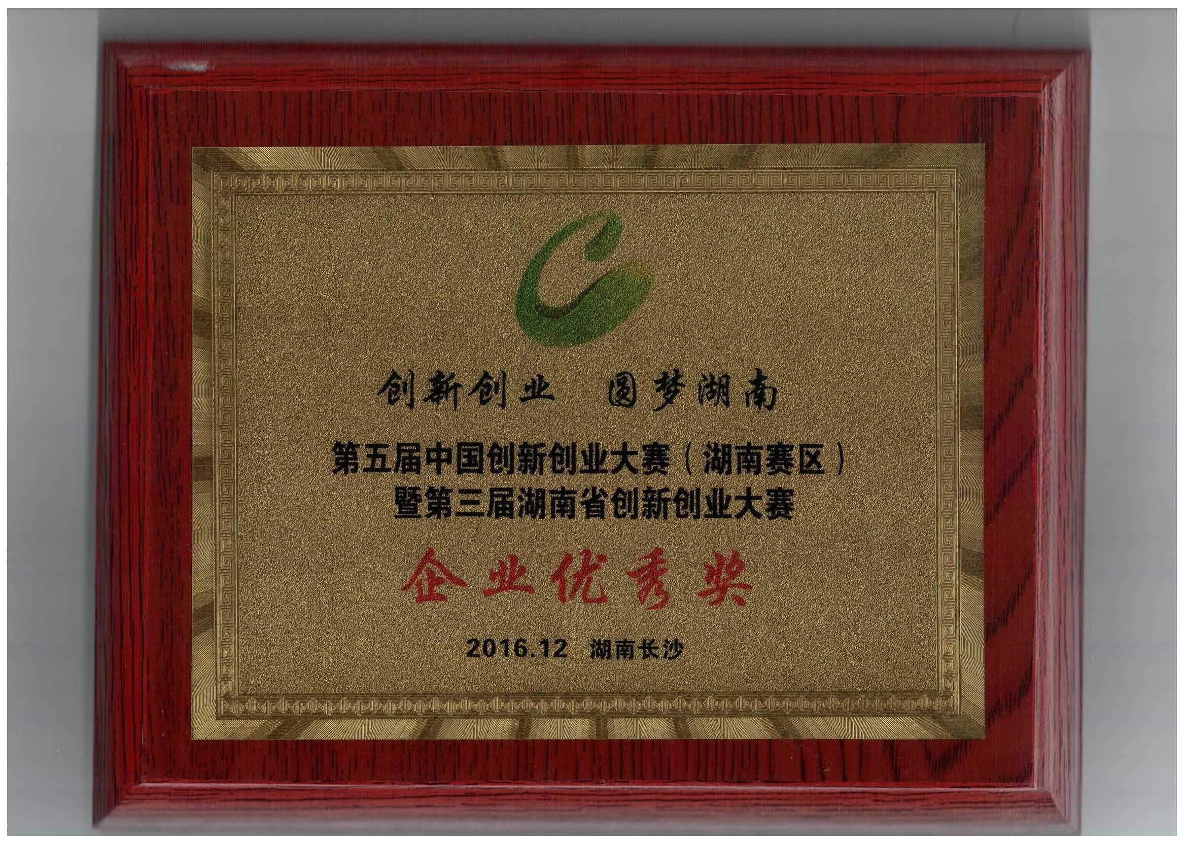 湖南省創(chuàng)新創(chuàng)業(yè)大賽企業(yè)優(yōu)秀獎